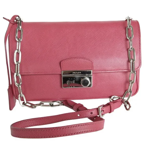 Auth Prada Shoulder Bag Pink Leather #168402P60B - Picture 1 of 12